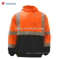 Jaune / Orange Sécurité nocturne Hi-Vis Sweat-shirt à capuche Class3 Safety Hoodie Road Work Jacket HAUTE VISIBILITÉ